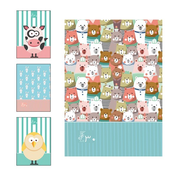 نقاشی ۳۰ برگ فنر دوبل جلد گلاسه