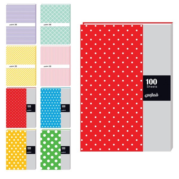 دفتر ۱۰۰ برگ تک خط ته چسب طرح...