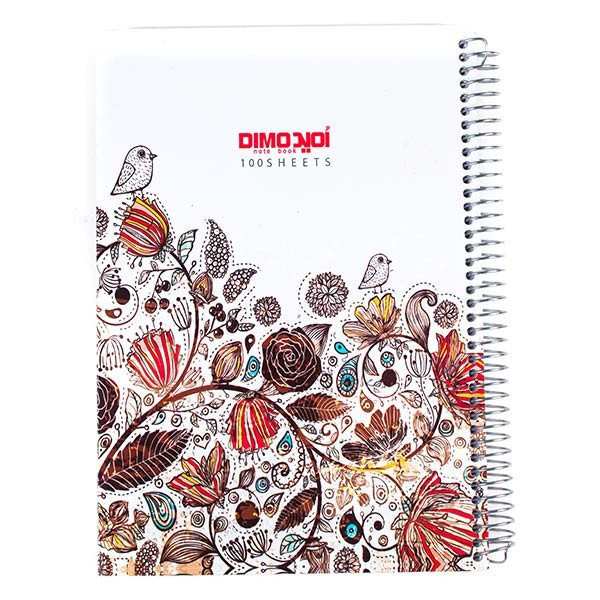 دفتر ۱۰۰ برگ تک خط فنری جلد سخت