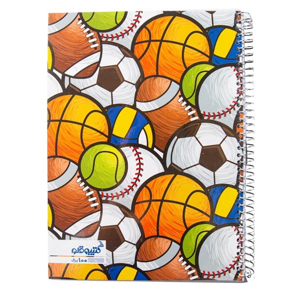 دفتر ۱۰۰ برگ تک خط فنری جلد شده