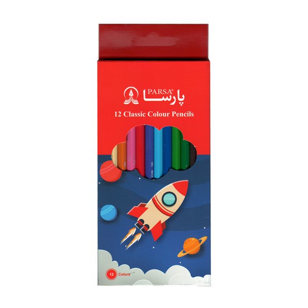 مداد ۱۲ رنگ مقوایی