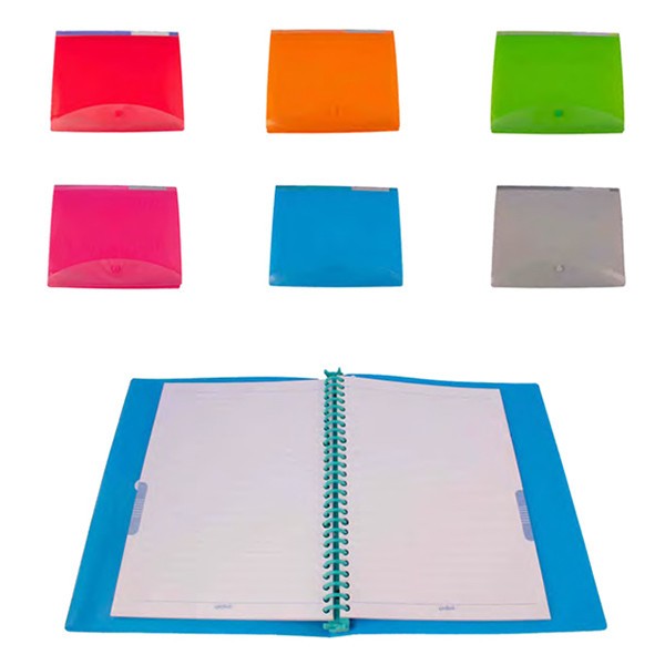 کلاسور ۱۰۰برگ ۲۶حلقه طلقی رنگی