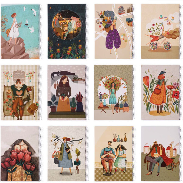 دفتر خط دار سیمی وزیری ۸۰ برگ مجلد