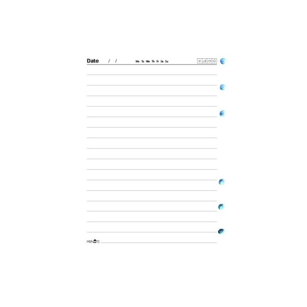 کاغذ کلاسور ۶ حلقه یادداشتی (۱۴٫۸×۱۰٫۵)۸۰ برگ