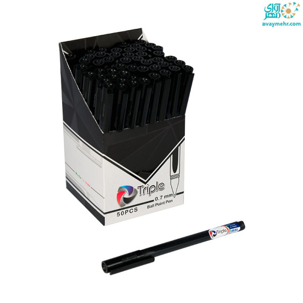 خودکار مشکی تریپل صدف