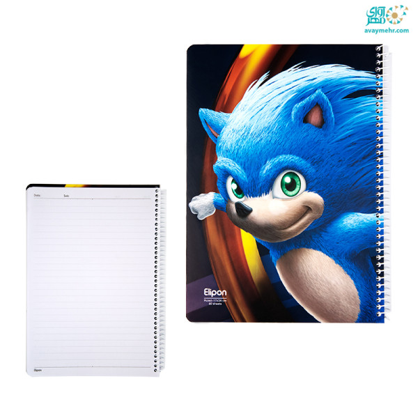 دفتر ۸۰ برگ تک خط فنری طرح فانتزی...