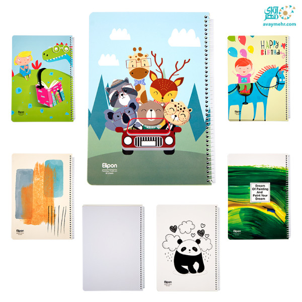 دفتر نقاشی ۶۰ برگ فنری جلد ایندربرد فانتزی...