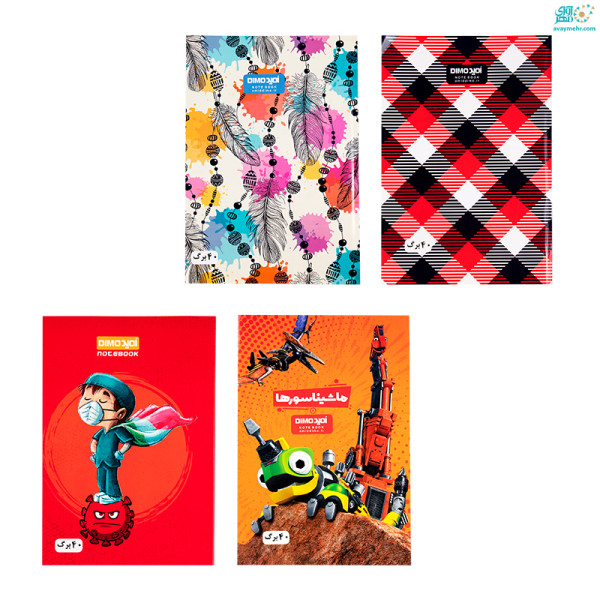 دفتر نقاشی ۴۰ برگ ته چسب طرح فانتزی