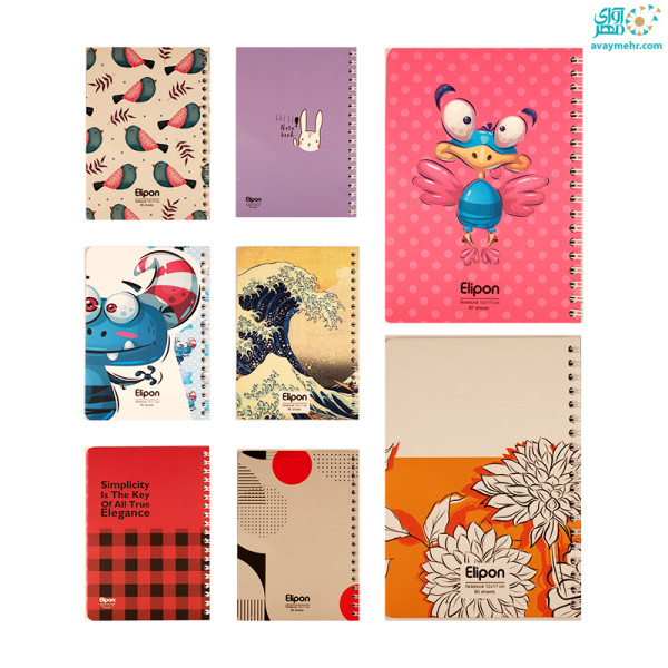 دفتر ۸۰ برگ تک خط فنری جلد گلاسه...