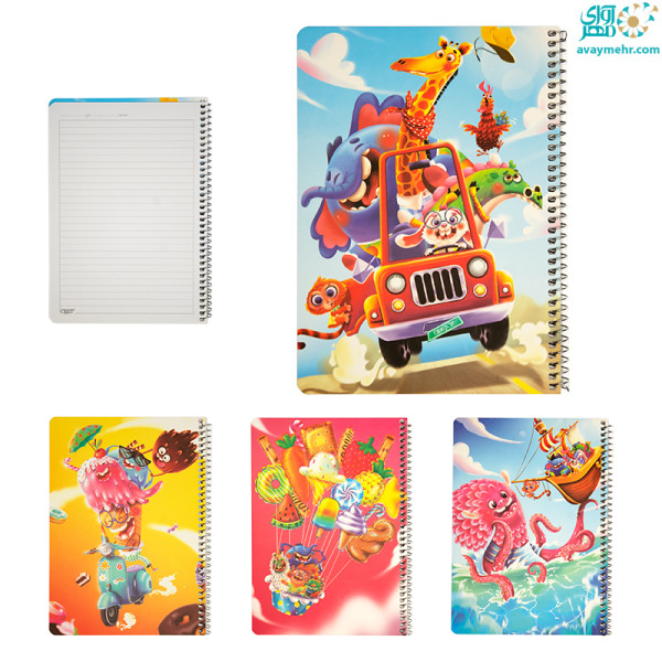 دفتر ۵۰ برگ تک خط فنری ایندربرد سری...