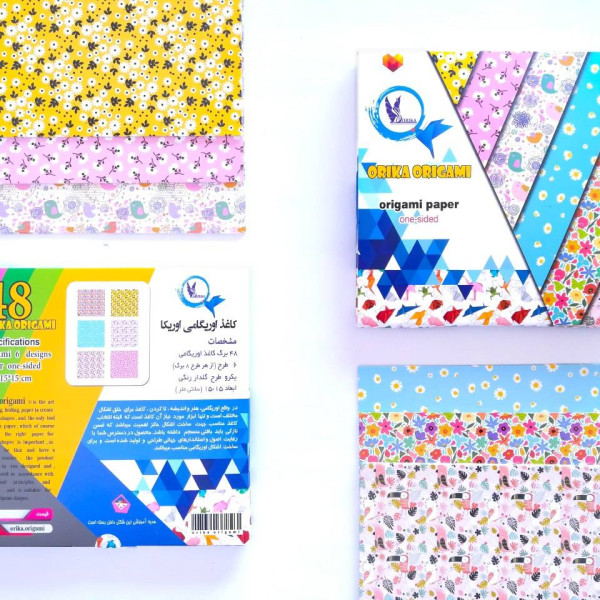 کاغذ مخصوص اوریگامی گلدار ۱۵×۱۵ اوریکا