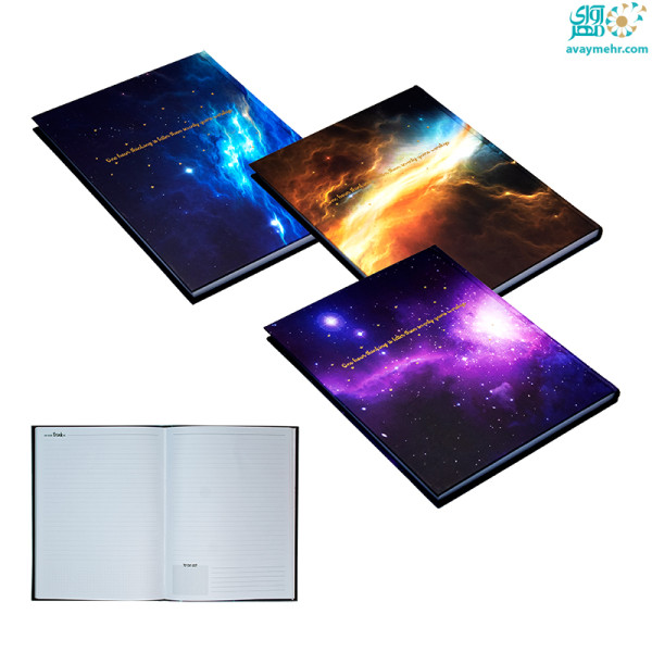 دفتر ۱۰۰ برگ رحلی دوختی جلد سخت کهکشانی...