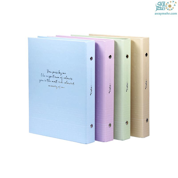 کلاسور ۲۰ حلقه قفل فلز جلد سخت کیوت...