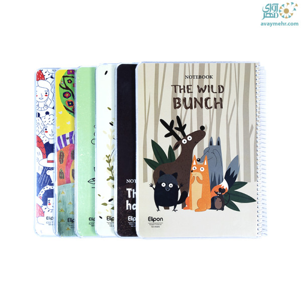 دفتر ۱۰۰ برگ مجلد فنری فانتزی الیپون