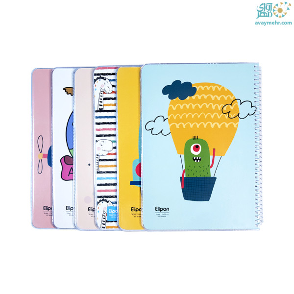 دفتر ۶۰ برگ وزیری مجلد سیمی فانتزی الیپون