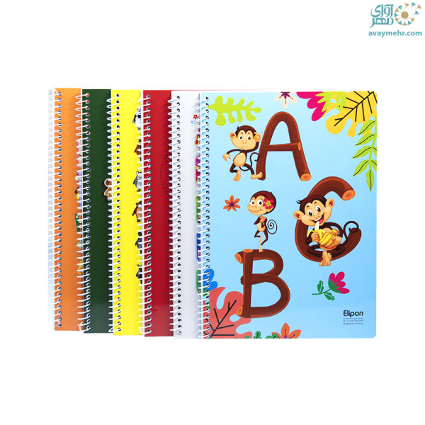 دفتر ۶۰ برگ ۴ خط فنری جلد ایندربرد...