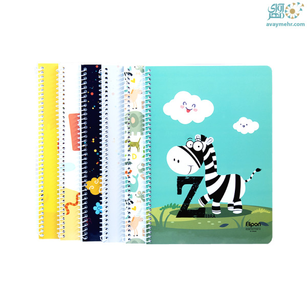 دفتر ۴۰ برگ دو خط فنری جلد ایندربرد...