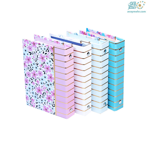 کلاسور ۶ حلقه قفل پلاستیکی گل ۳۲۲ فطرس