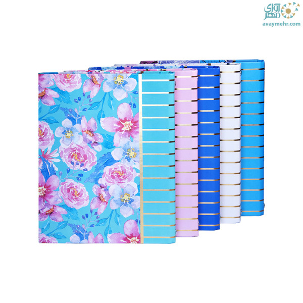 کلاسور ۲۰ حلقه قفل پلاستیکی طرح گل ۳۲۱...