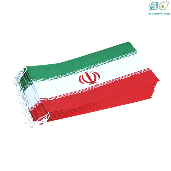 پرچم ایران مستطیلی ۱۴×۲۳ کاغذی ۱۲ عددی ریسه...