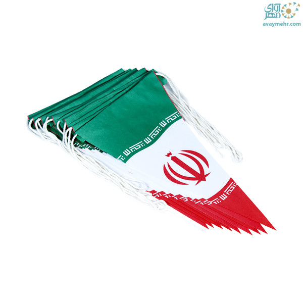 پرچم ایران مثلثی کاغذی ۱۲ عددی ریسه ای