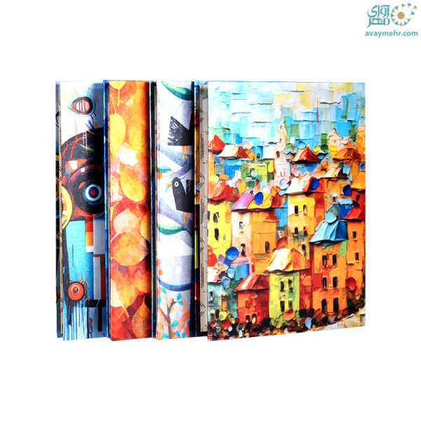 دفتر کلاسوری ۱۰۰ برگ پارچه‌ای قفل فلزی کیمیا