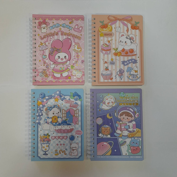 دفتر یادداشت ۷۰ برگ فنر بغل ۱۱×۱۵ فانتزی...