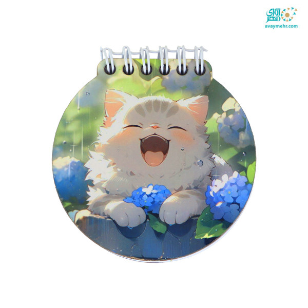 دفتر یادداشت دایره ای بزرگ فنری جلد چوبی...