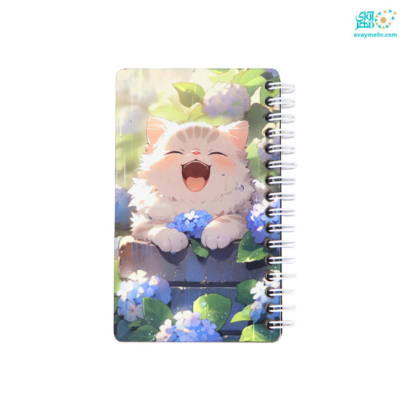 دفتر یادداشت ۹×۱۵ فنر بغل جلد چوبی فانتزی...