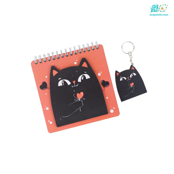 دفتر یادداشت ۱۳×۱۳ فنری جلد چوبی برجسته دکمه