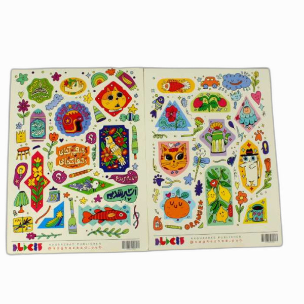 برچسب استیکر ۲ برگی طرح فانتزی